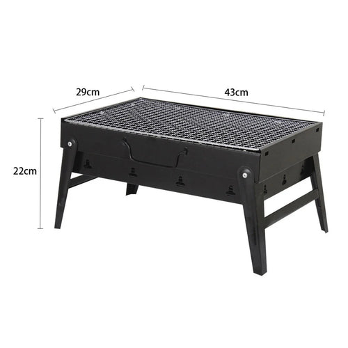 Portable Black Steel Home Folding Barbecue Oven - Standard Configuration: Iron Mesh/Thick Type/Middle Size: 43*29*22cm - Standard Configuration: Iron Mesh/Thick Type//Middle Size: 43*29*22cm - 1