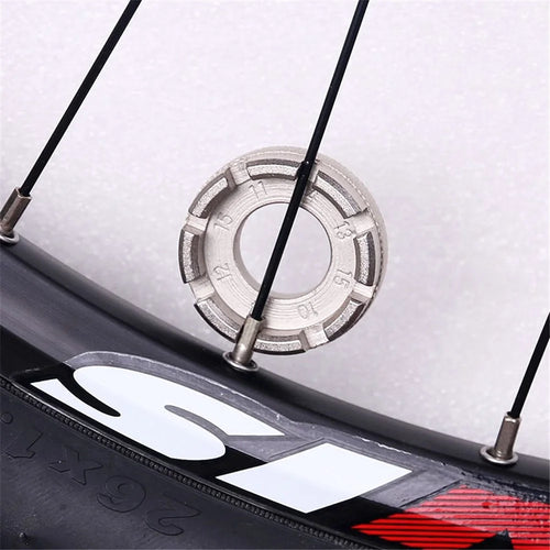 Mountain Bike Repairing Tool Nickel Plated Round Spoke Wrench Single Wheel Rim 8 - notch Steel Wire Repairing Ring - 1
