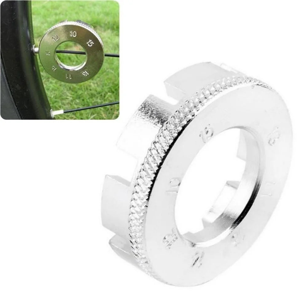 Mountain Bike Repairing Tool Nickel Plated Round Spoke Wrench Single Wheel Rim 8 - notch Steel Wire Repairing Ring - 2