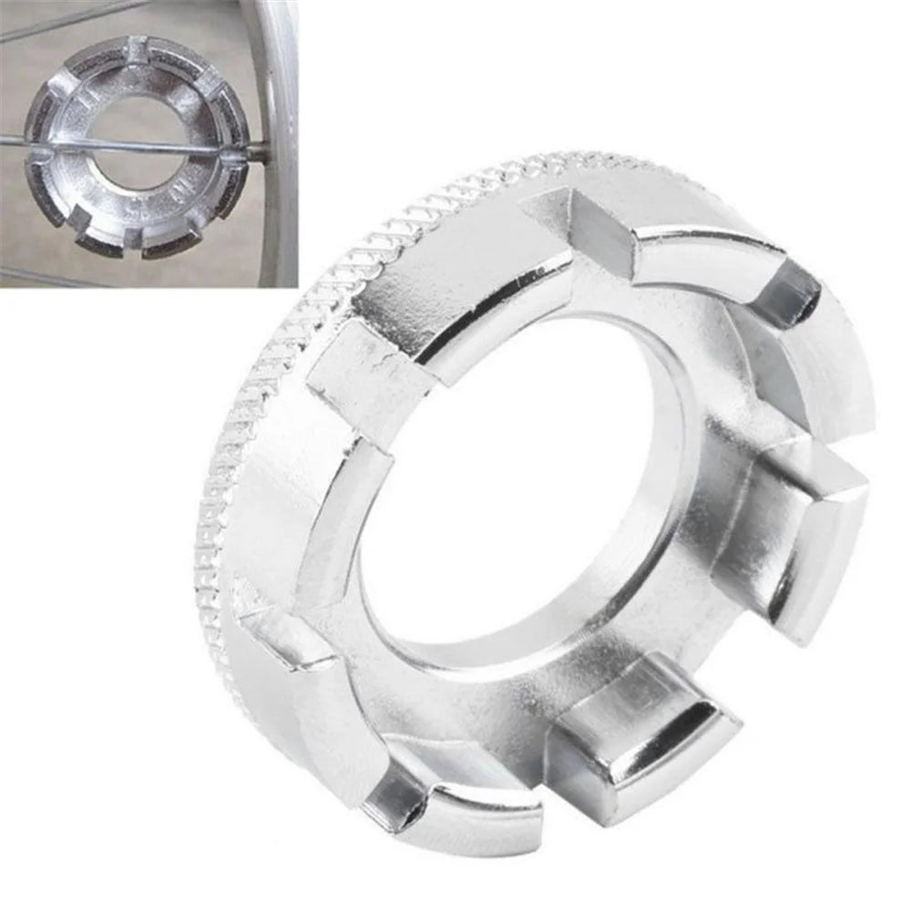 Mountain Bike Repairing Tool Nickel Plated Round Spoke Wrench Single Wheel Rim 8 - notch Steel Wire Repairing Ring - 3