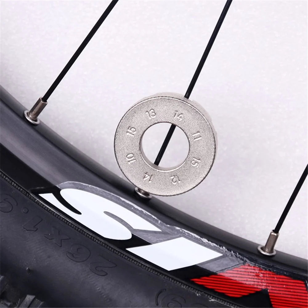 Mountain Bike Repairing Tool Nickel Plated Round Spoke Wrench Single Wheel Rim 8 - notch Steel Wire Repairing Ring - 4