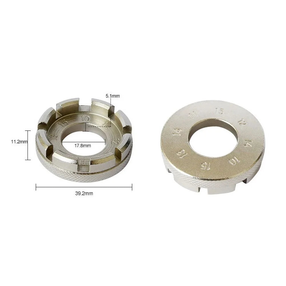 Mountain Bike Repairing Tool Nickel Plated Round Spoke Wrench Single Wheel Rim 8 - notch Steel Wire Repairing Ring - 7