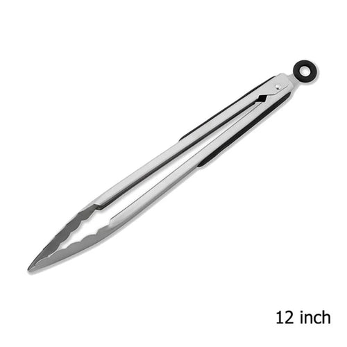 Kitchen Stainless Steel Non-slip Handle Bread Barbecue Food Clip - 12 inch - 1