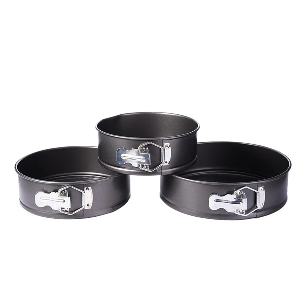 3 Pcs/Set 18/20/22cm Round Non-stick Lock Chiffon Mousse Cake Mold Maker - 3
