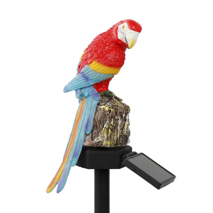 Modern Garden Decoration Resin Animal Solar Lamp - Red Parrot - 6