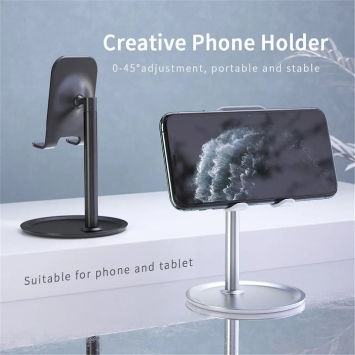 Aluminum Alloy Office Desktop Mobile Phone Bracket (Non-retractable) - Black - 4