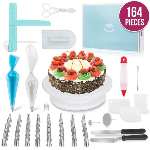 164 Pcs/Set DIY Baking Cake Home Kitchen Tool Turntable Set Practical Cake Nozzles - 1