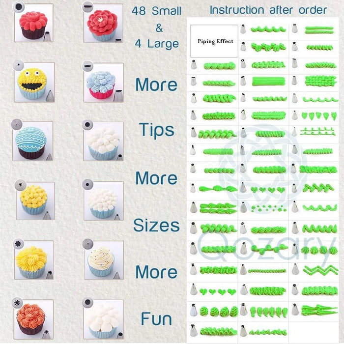 58 Pcs/Set Cake TPU Cream Bag Nozzle - 6