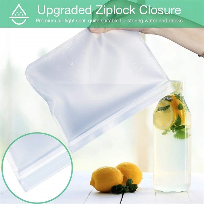 6 Pcs/Bag Transparent Fresh - keeping Bag Frosted EVA Refrigerator Food Storage Container Sealed Bag - 2