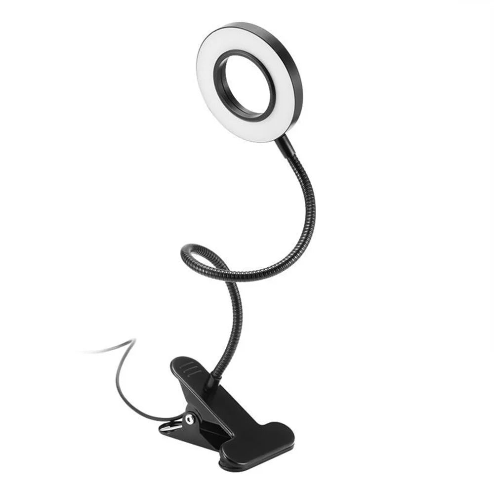 LED Desk Lamp with Adjustable Clamp Reading Light USB Plug-in Table Lamp for Eye Care Bedside Lamp - Black - 1
