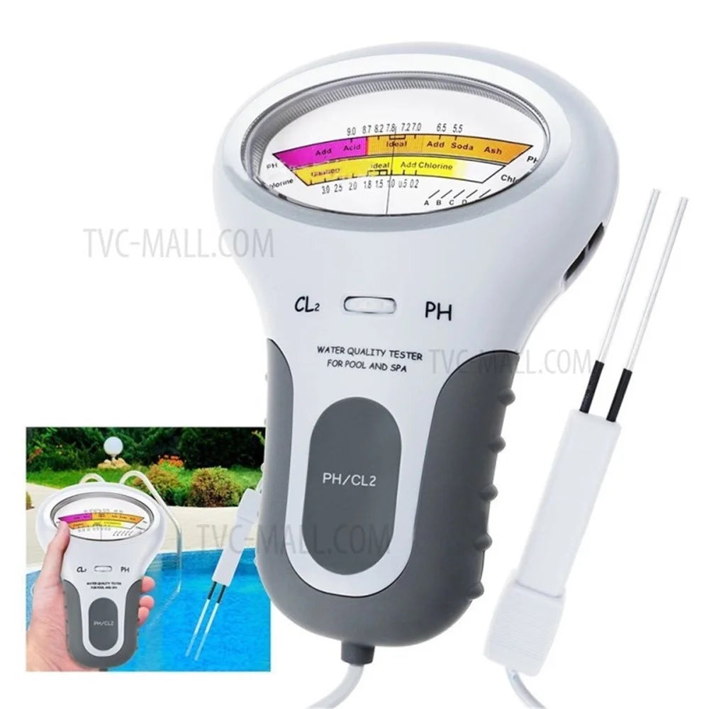 PH and Cl2 Tester Chlorine Water Quality Tester with Probe - 1