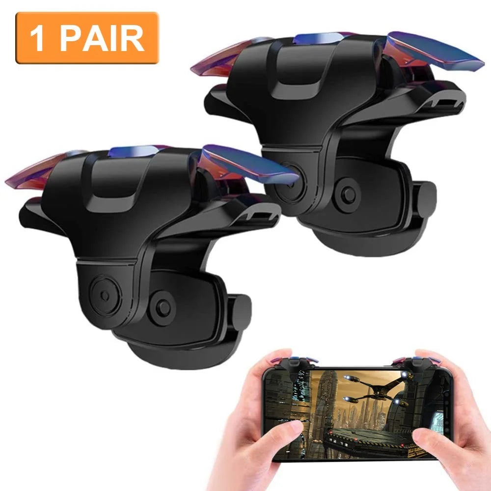 1 Pair Mobile Game Controller Trigger Cellphone Gaming Joystick 4 Fingers Operation Trigger - 1