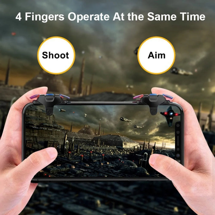 1 Pair Mobile Game Controller Trigger Cellphone Gaming Joystick 4 Fingers Operation Trigger - 3