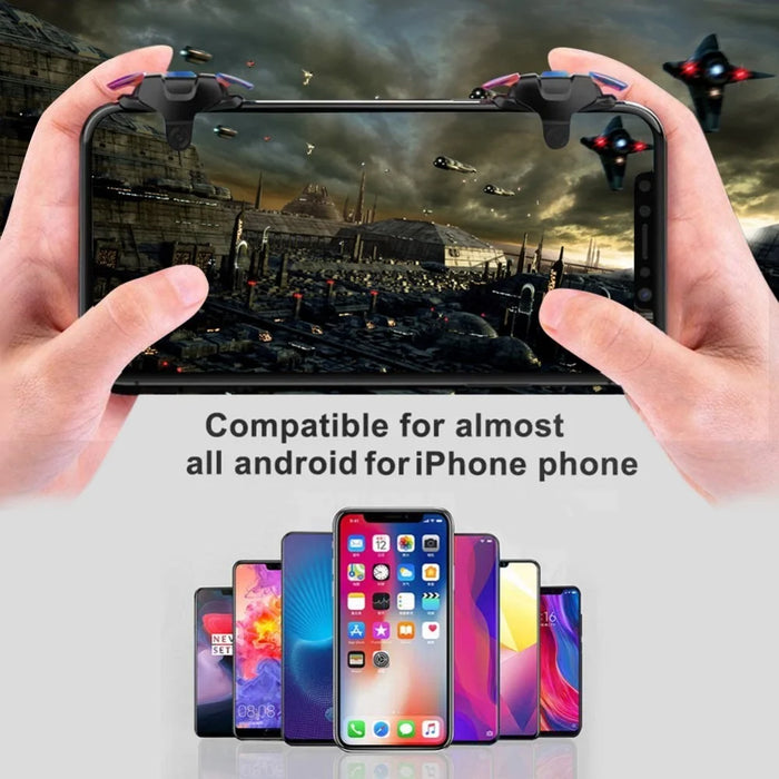 1 Pair Mobile Game Controller Trigger Cellphone Gaming Joystick 4 Fingers Operation Trigger - 4