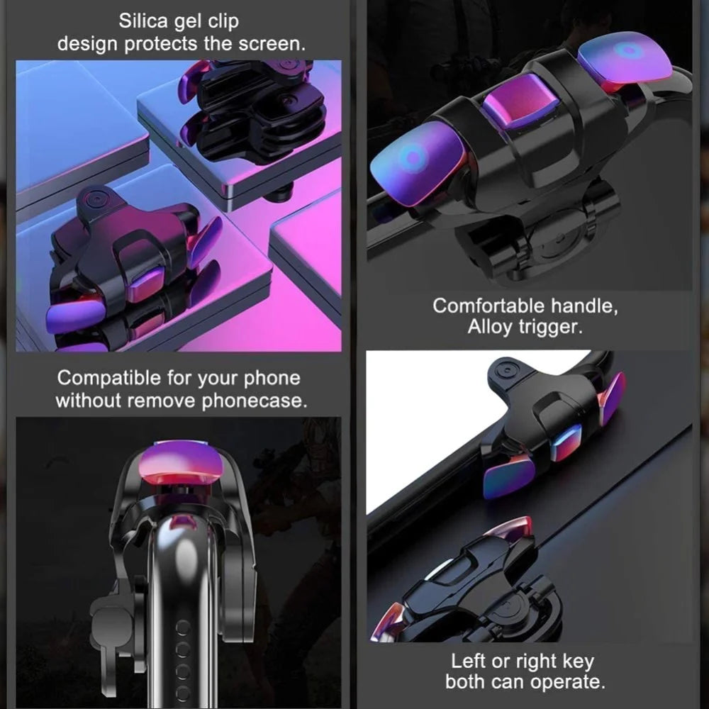 1 Pair Mobile Game Controller Trigger Cellphone Gaming Joystick 4 Fingers Operation Trigger - 5