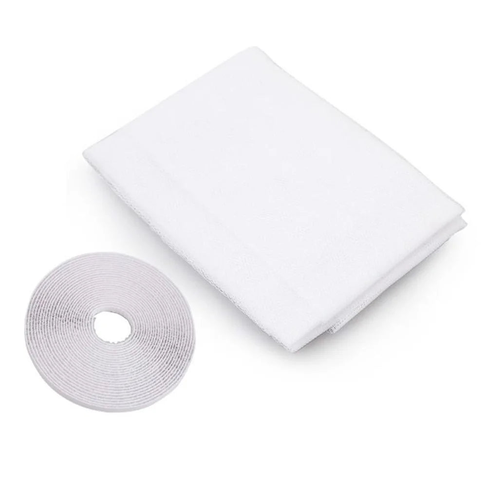 DIY Window Mosquito Net Balcony Invisible Fiberglass Net with Magic Sticker 150*130cm - White - 1
