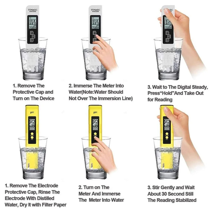 Water Quality Test Meter Professional TDS Meter Digital Water Test Meter PH Meter Kits - 4