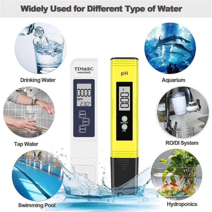 Water Quality Test Meter Professional TDS Meter Digital Water Test Meter PH Meter Kits - 5