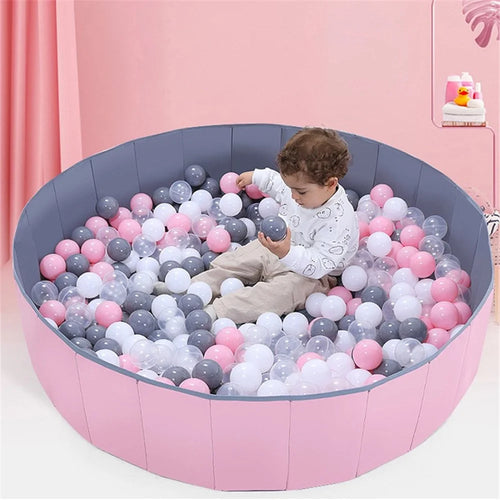 Foldable Dry Pool Infant Ball Pit Ocean Ball Playpen Ball Pool Playground Toy Gift - Pink / Grey / 100*30 - Pink / Grey//100*30 - 1