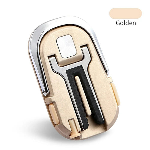 Multipurpose Mobile Phone Bracket Stand 360 Degree Rotation Phone Ring Holder for Car Home - Golden - 1