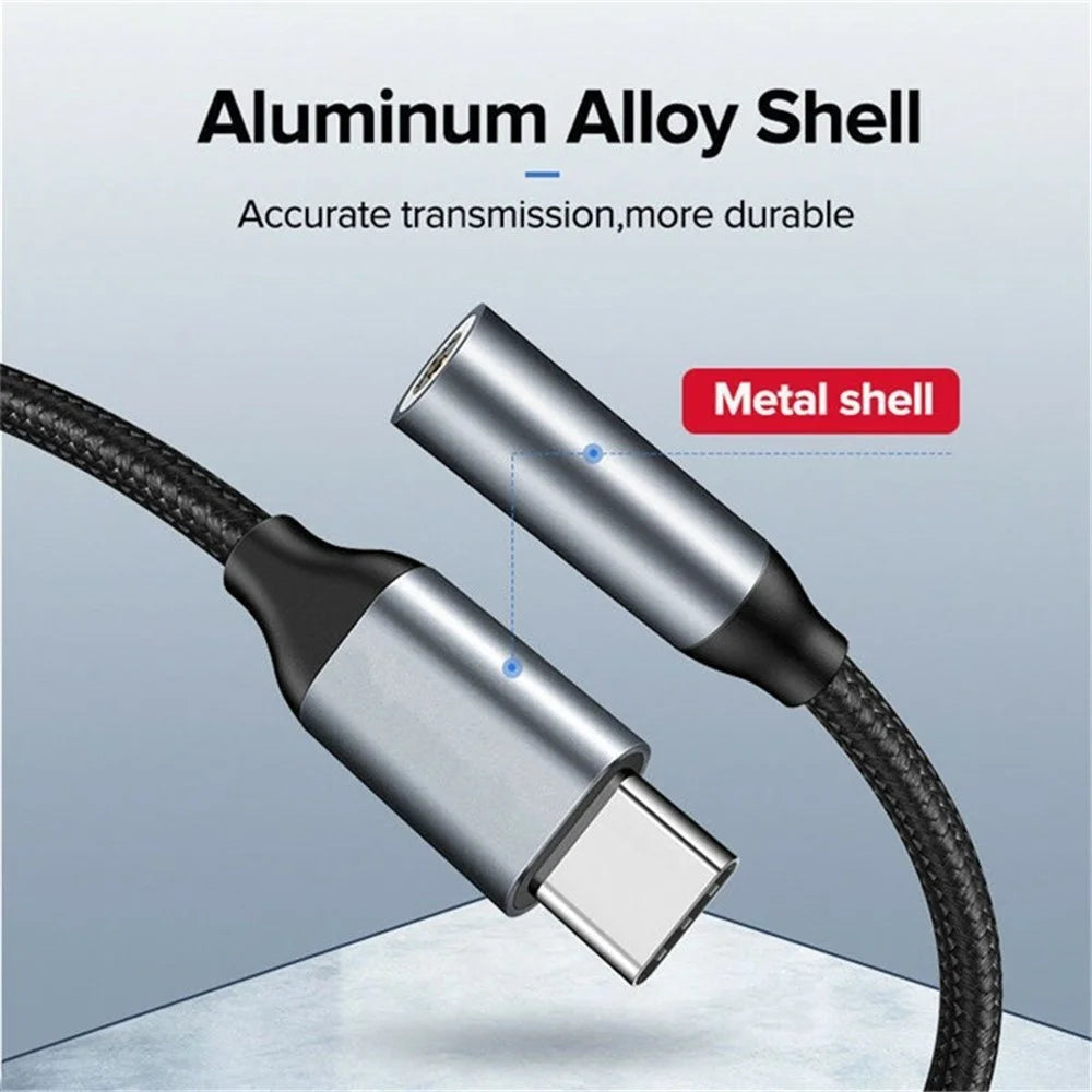 USB Type C to 3.5mm Headphone Jack Aux Audio Cable Adapter for Huawei Xiaomi Etc. - 5