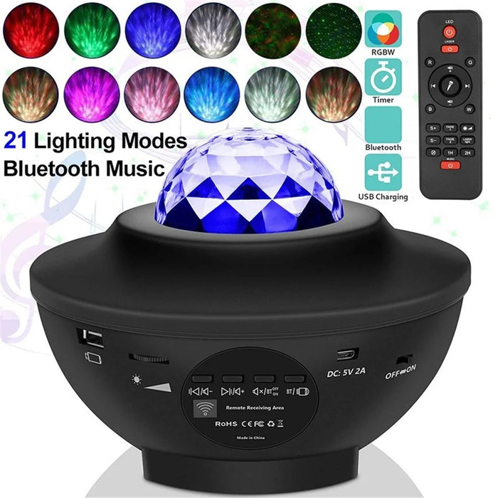 Starry Night Lamp Light Bluetooth-compatible Remote LED Star Light Projector Light - 2