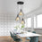 Diamond Shape Hollow 3 Heads Iron Pendant Lamp Restaurant/Teahouse Ceiling Light - 1