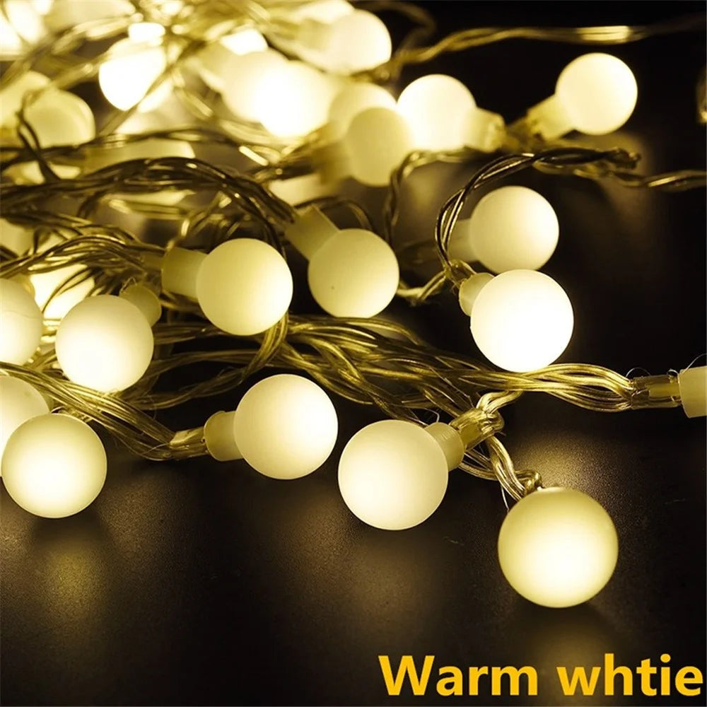 50-LED/60-LED Ball Light Solar String Light Garden Path Yard Decor Lamp - Warm White//50-LED - 1