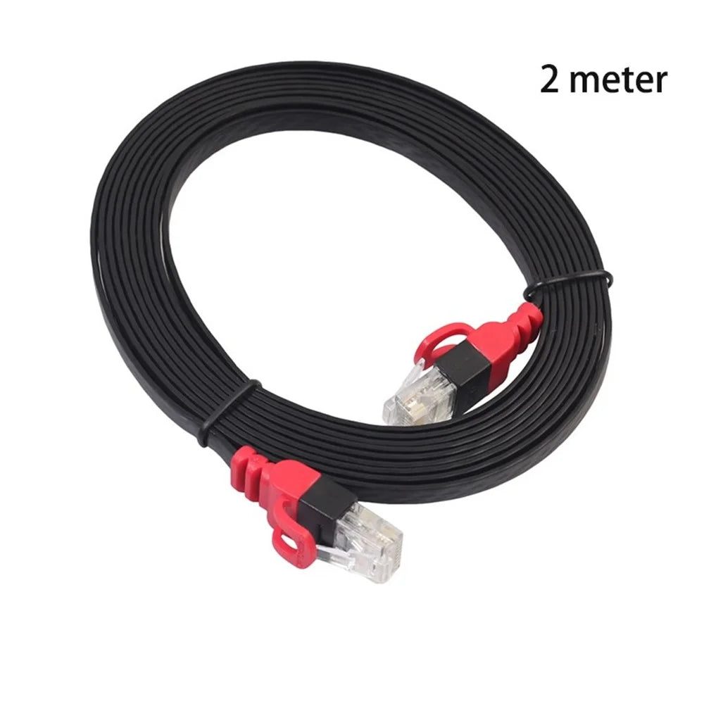 Ethernet Cable Flat Design CAT6 Network Wire RJ45 Lan Cable for Router PC - 2m - 1