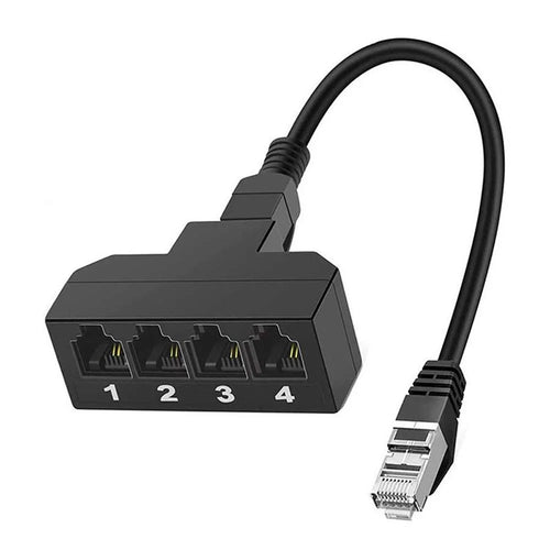 RJ45 to RJ11 Adapter Converter 4 Ports Connector Telephone Cord Cable - 1
