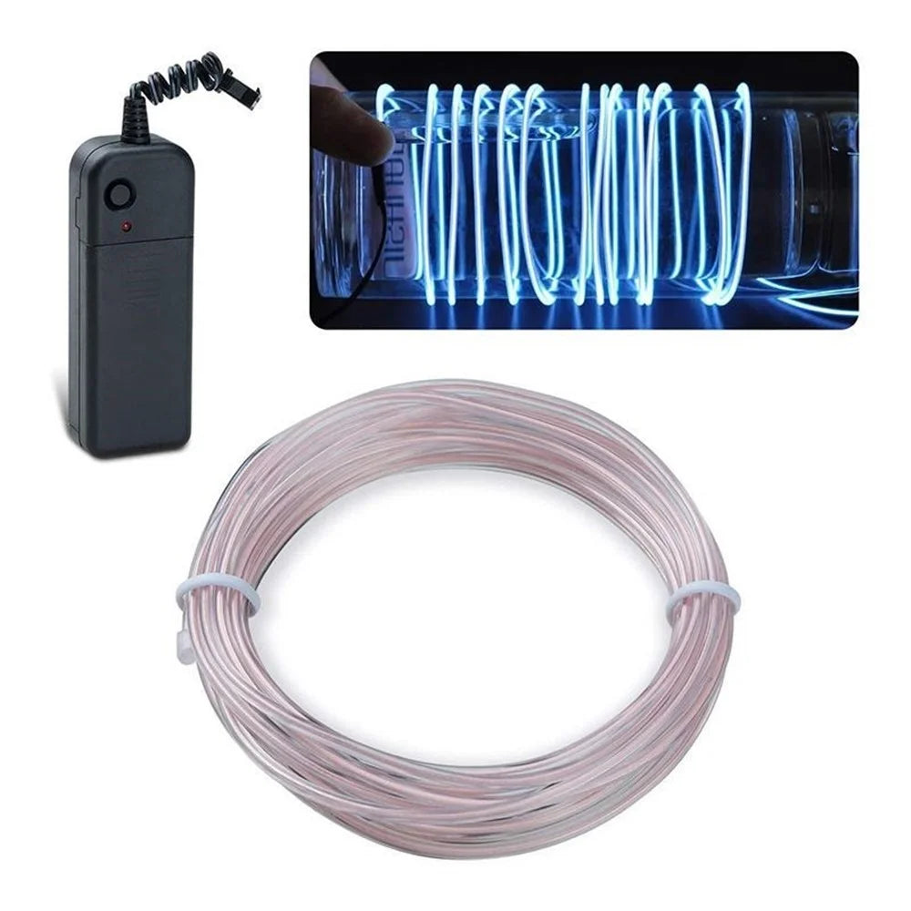 Light-up Cable EL Cold Light Cord 3 Meter 3V Light String - White - 1