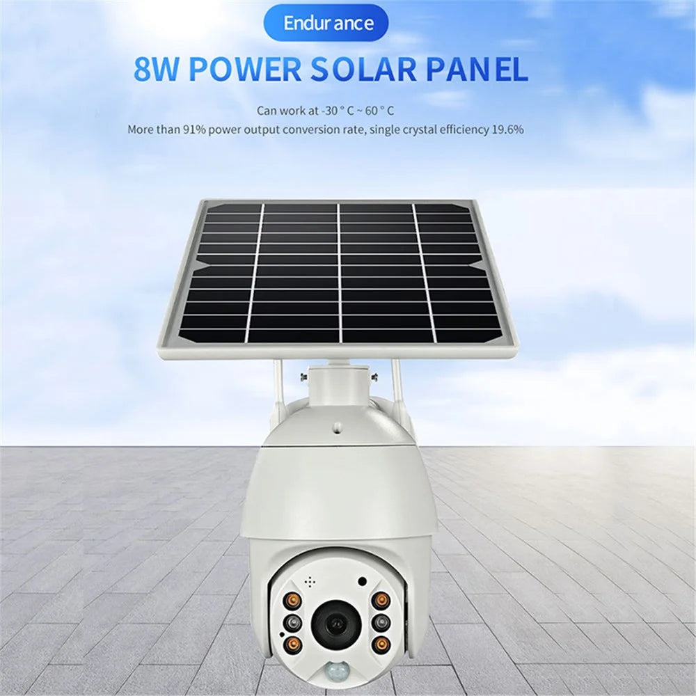 Outdoor Solar IP CCTV Camera 1080P HD Waterproof WiFi Wireless Remote Alarm PTZ Camera - 4