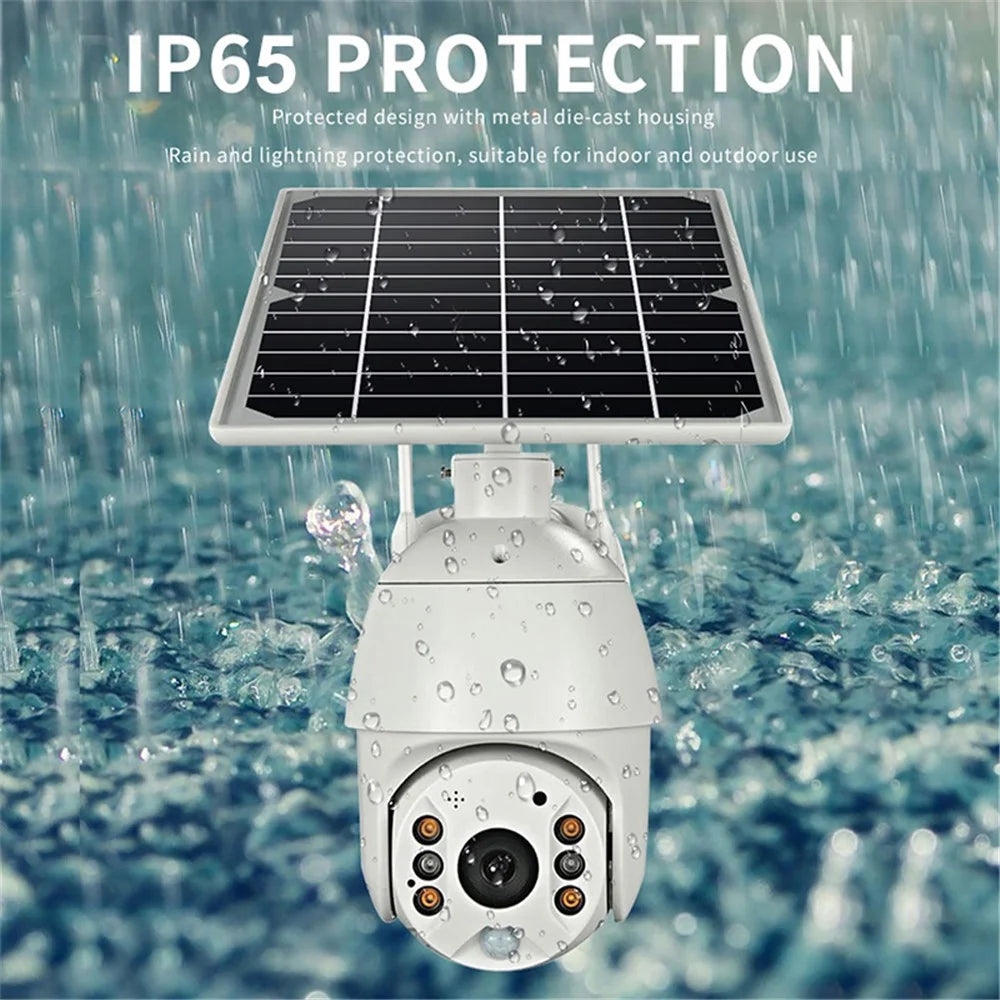 Outdoor Solar IP CCTV Camera 1080P HD Waterproof WiFi Wireless Remote Alarm PTZ Camera - 5