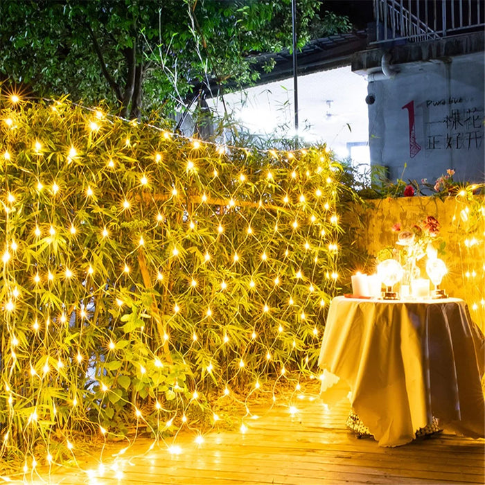 Mesh Lights 880 LED 6m x 4m IP65 Waterproof Net Lights with 8 Modes for Christmas New Year - Yellow / EU Plug - 6