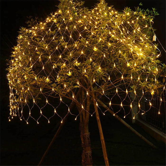 Mesh Lights 880 LED 6m x 4m IP65 Waterproof Net Lights with 8 Modes for Christmas New Year - Yellow / EU Plug - 7