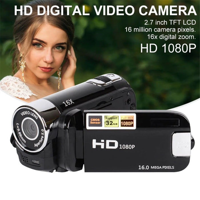 16MP HD 1080P Digital Camera Video Recorder Night Vision Anti-Shake 16X Zoom Camcorder - Black / US Plug - 3