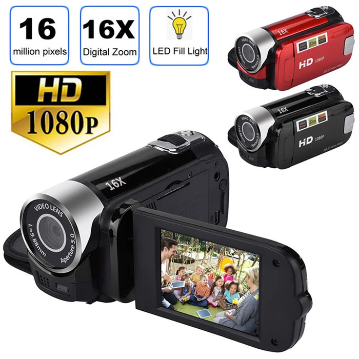 16MP HD 1080P Digital Camera Video Recorder Night Vision Anti-Shake 16X Zoom Camcorder - Black / US Plug - 5