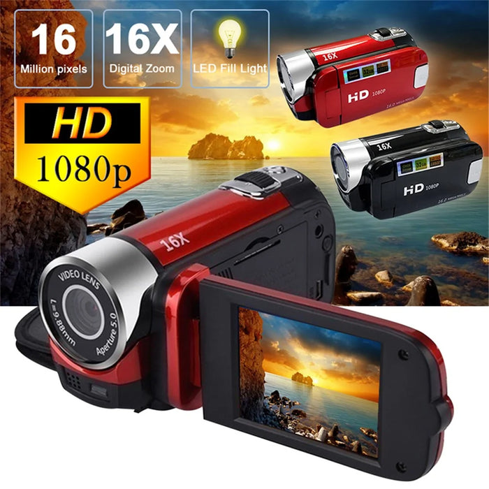 16MP HD 1080P Digital Camera Video Recorder Night Vision Anti-Shake 16X Zoom Camcorder - Black / US Plug - 6