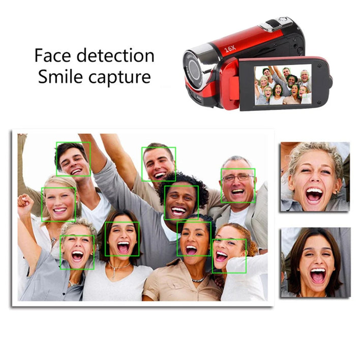 16MP HD 1080P Digital Camera Video Recorder Night Vision Anti-Shake 16X Zoom Camcorder - Black / US Plug - 7