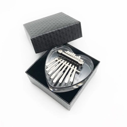 Mini 8-Key Kalimba with Chain Clear Crystal Thumb Piano - Love - 1