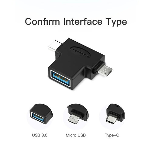 2 in 1 Type - C/Micro USB to USB 3.0 OTG Adapter Cable Converter - 1