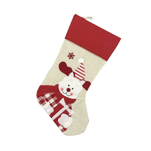 Christmas Socks Socking Xmas Bag Santa Claus / Snowman / Elk Christmas Gift Tree Decor - Elk - 1