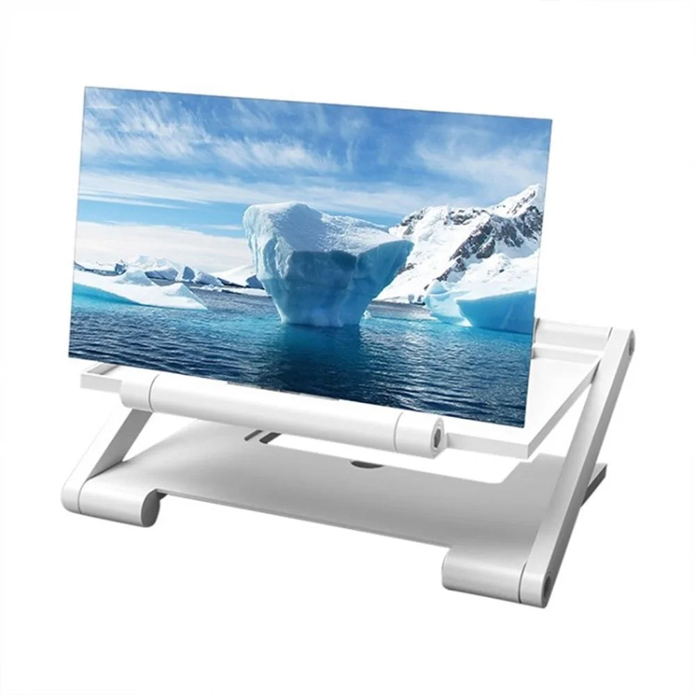 3D HD Folding Cell Phone Video Screen Amplifier Magnifier Stand for 4.0-6.0 inch Smartphones - White - 1