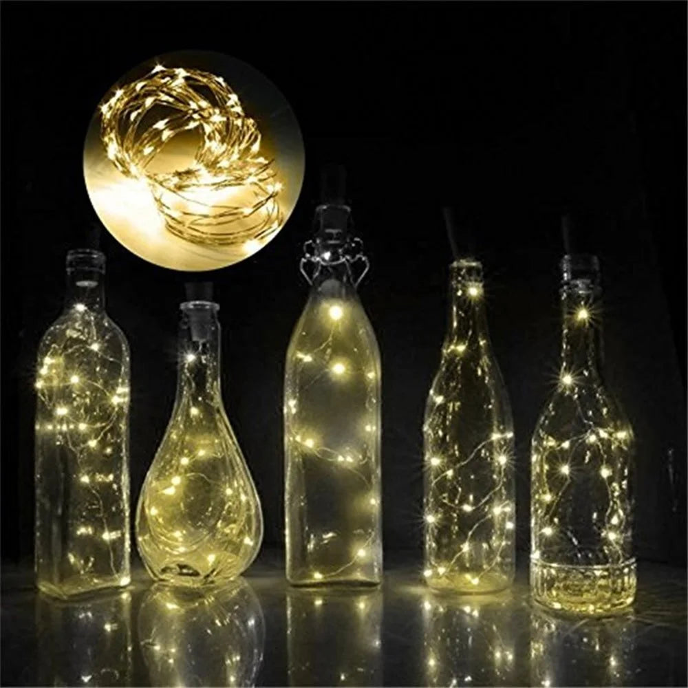 10Pcs/Set LED String Light Wine Bottle Stopper Color Light - Yellow/1 meter 10 lights - 1