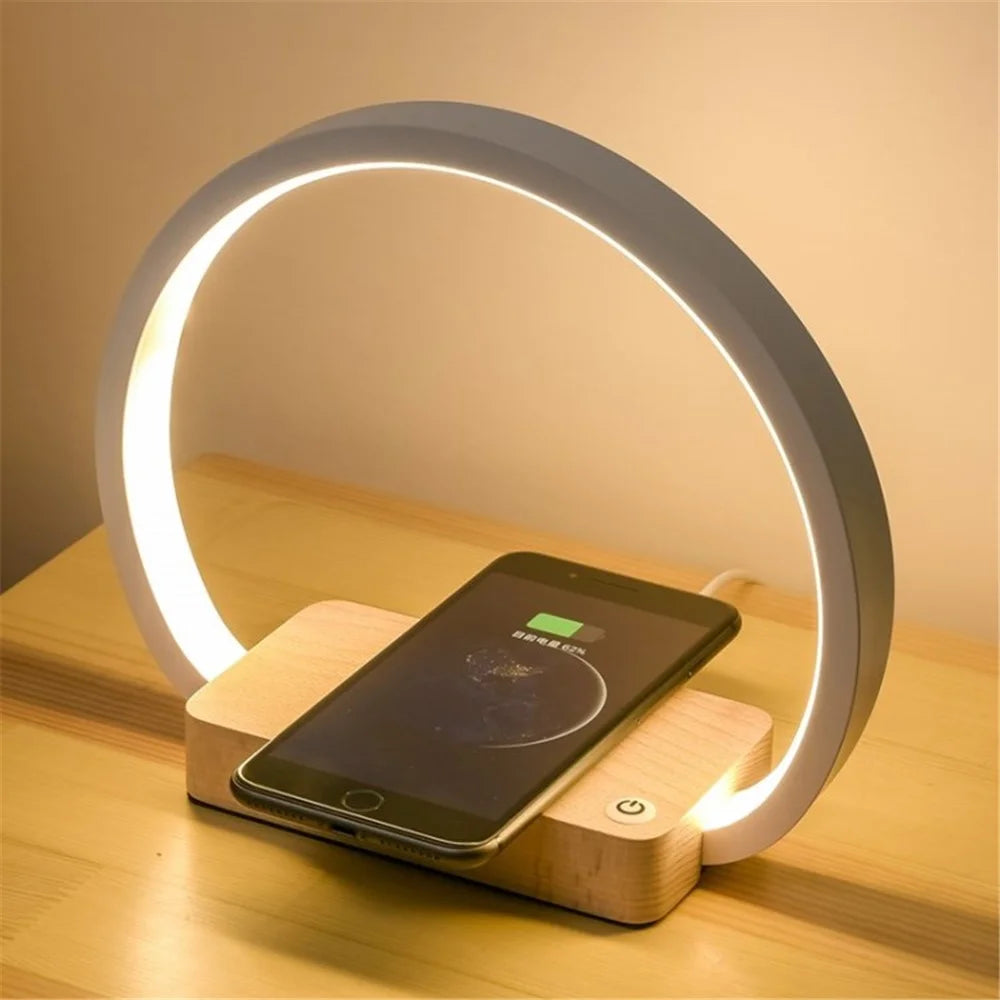 10W Wireless Qi Phone Charger Table Lamp Night Light Phone Holder Stand for iPhone Samsung Xiaomi Huawei - 1
