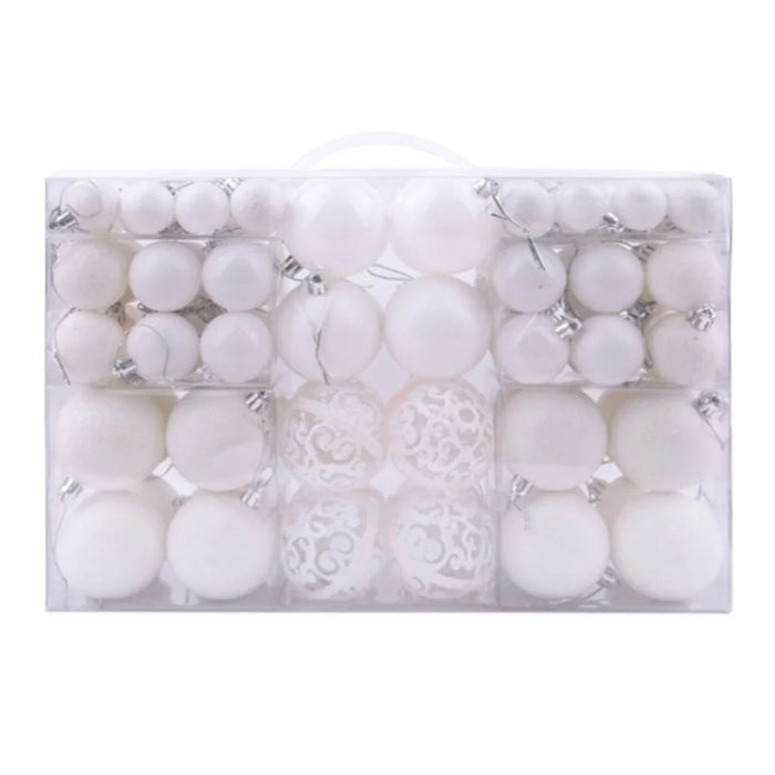 100Pcs / Box Christmas Tree Balls 3-6cm Diameter Round Ball Pendant Xmas Gift Party Decor - White - 1