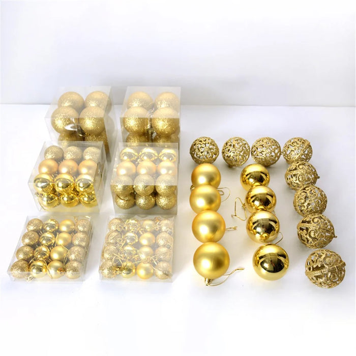 100Pcs / Box Christmas Tree Balls 3-6cm Diameter Round Ball Pendant Xmas Gift Party Decor - White - 3