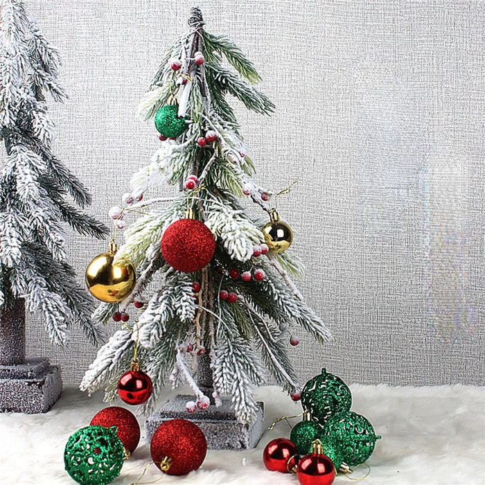 100Pcs / Box Christmas Tree Balls 3-6cm Diameter Round Ball Pendant Xmas Gift Party Decor - White - 6