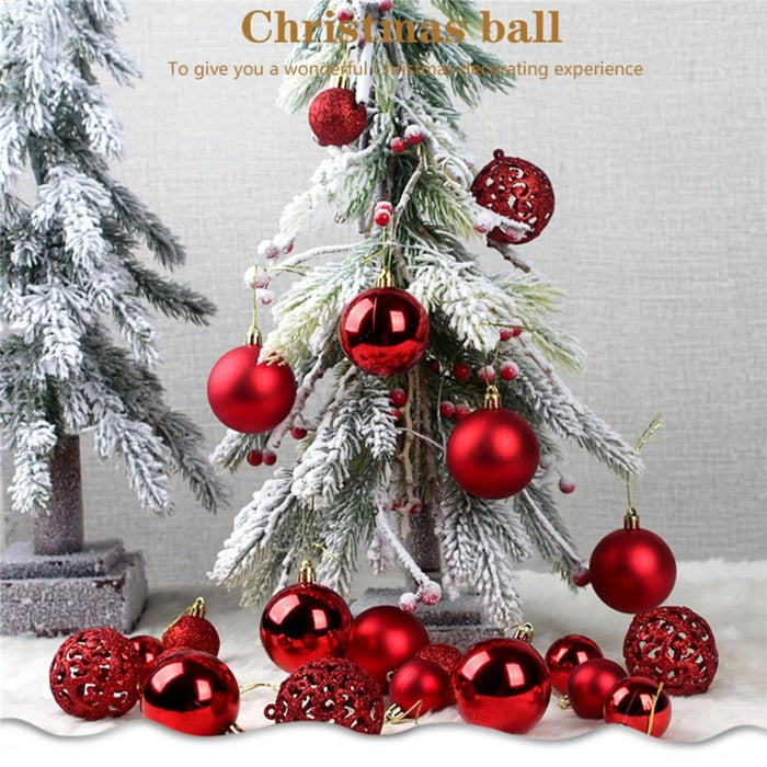 100Pcs / Box Christmas Tree Balls 3-6cm Diameter Round Ball Pendant Xmas Gift Party Decor - White - 7