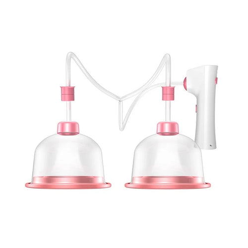 Breast Enhancement Massager Silicone Cup Electric Vibrating Device Gift  for Blood Circulation Firmness Health - Double Cup / Large - 1